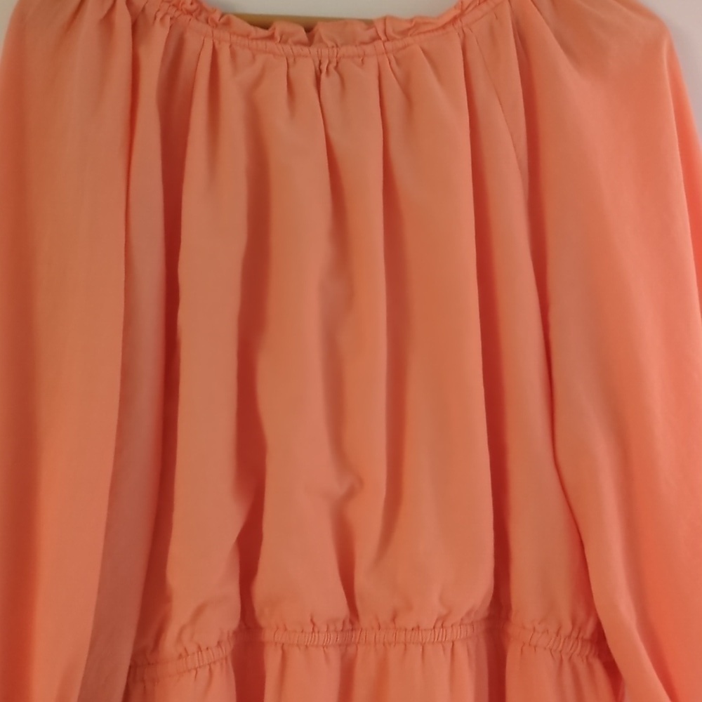 NY&C tiered peach dress eyelet sleeves and hem - Picture 11 of 12